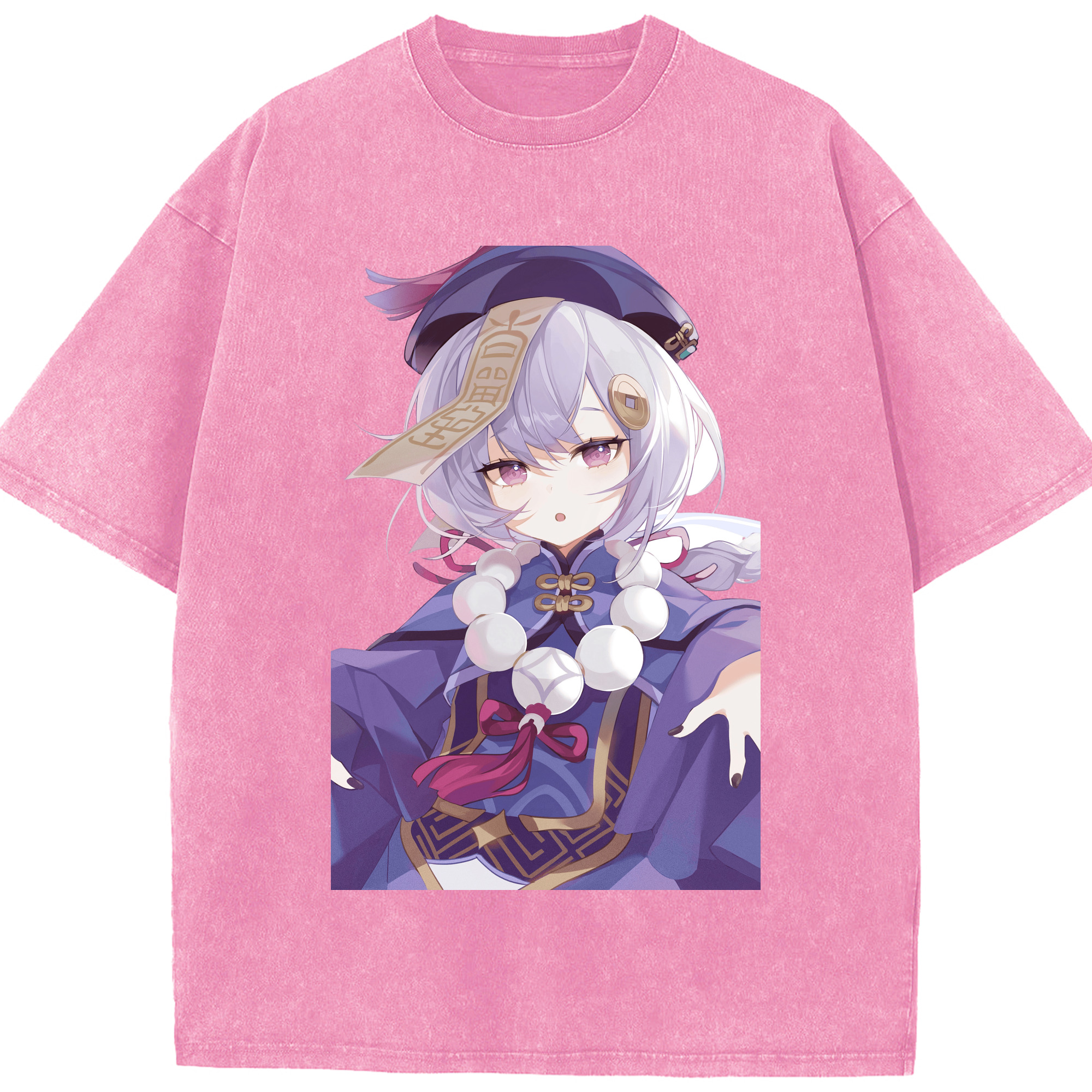 げんし神 七七 なな  genshin Nana 綿100% ヴィンテージ風 半袖Tシャツ（フロントプリント）